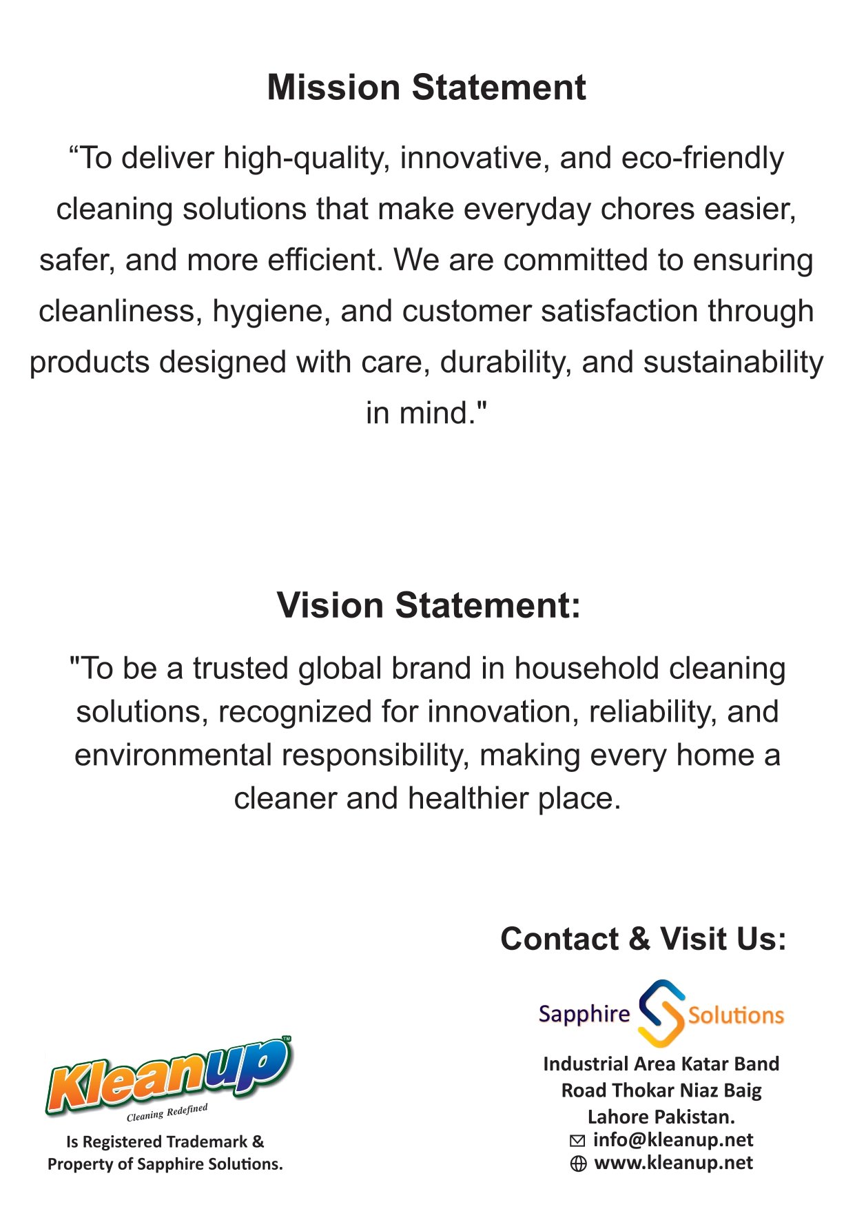 Kleanup Mission and Vision